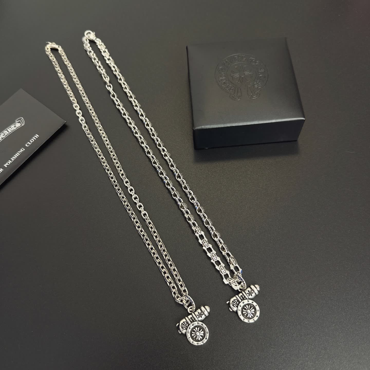 Chrome Hearts Silver Chain with Cannon Pendant